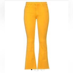 Mother The Weekend Fray Yellow Marigold Flared Women's Jeans